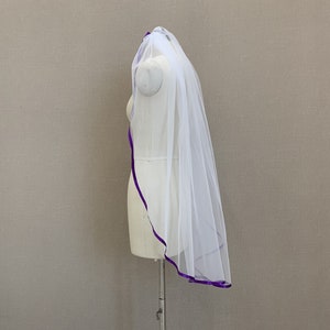 Simple Ribbon Edge Bridal Veil White/Ivory Wedding Veil Ribbon Veil Elbow Fingertip Waltz Chapel Cathedral Length One Layer Soft Tulle Veil