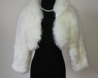 Fausse fourrure Veste Manches Longues Mariage Châle Faux Fox Fourrure Nudal Wrap Shrug Peluche Princesse Châle Faux Fourrure Vêtements Tops Hiver