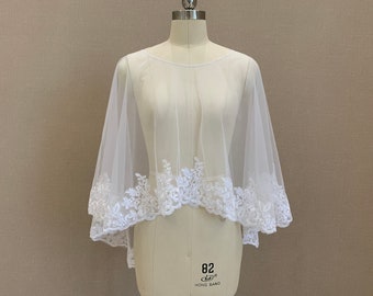 Wedding Lace Shawl Women White Or Ivory Bridal Shawl Summer Lace Tops Ladies Evening Shawl Wedding Accessories