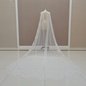 Wedding Lace Cape Veil White/Ivory/Champagne Elegant Bridal Lace Long Shawl Wedding Cloak