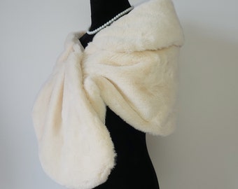 Wedding Bridal Shawl Jacket Wrap Stole Shrug Faux Fur Women Party Cape Winter Bolero Soft Fashion Formal Wedding Evening Shawls