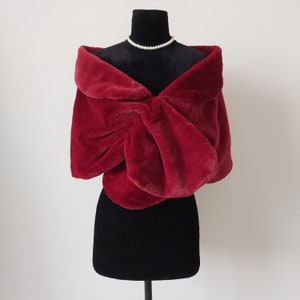 Womens Bridal Soft Plush Lapel Wedding Shawl Wrap Shrug Bolero Ladies Winter Faux Fur Scarf Bridal Dress Cross Cape Multicolor Shawl