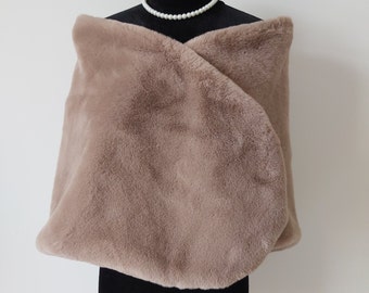 Chal de boda gris para mujer, chal de novia gris de piel sintética, chal de hombros, estola, capa de novia, bolero, accesorios de boda, chal de fiesta