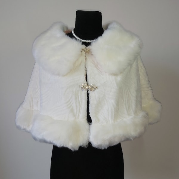 Ivory Bridal Shawl Wedding Shawl Wrap Faux Fur Shawl Shrug Ivory Fake Fur Wedding Stole Shawls Women Prom Bolero Cape Wedding Wraps Jacket