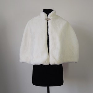 Chal de boda de piel sintética color marfil para novia, chaqueta, estola, bolero, accesorios de boda de invierno para mujer