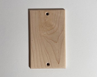 Plaque de recouvrement vierge en bois pour interrupteur