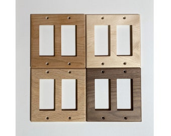 Wood Light Switch Cover Plate/Double Rocker (GFCI)