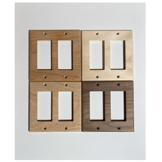 Wood Light Switch Cover Plate/Double Rocker (GFCI)