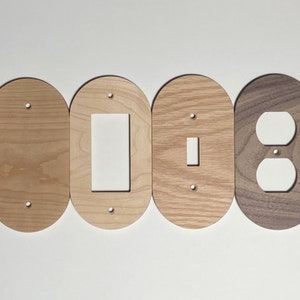 Modern Wood Wall Outlet Switch Cover Plate