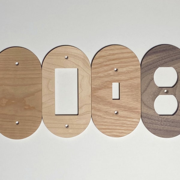 Modern Wood Wall Outlet Switch Cover Plate