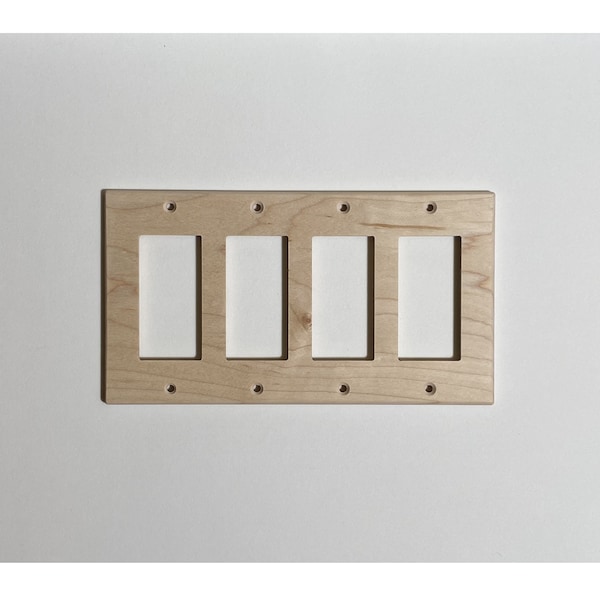 Wood Light Switch Cover Plate/Quadruple Rocker