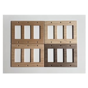 Wood Light Switch Cover Plate/Triple Rocker (GFCI)