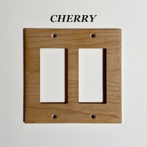 Wood Light Switch Cover Plate/Double Rocker (GFCI) image 2