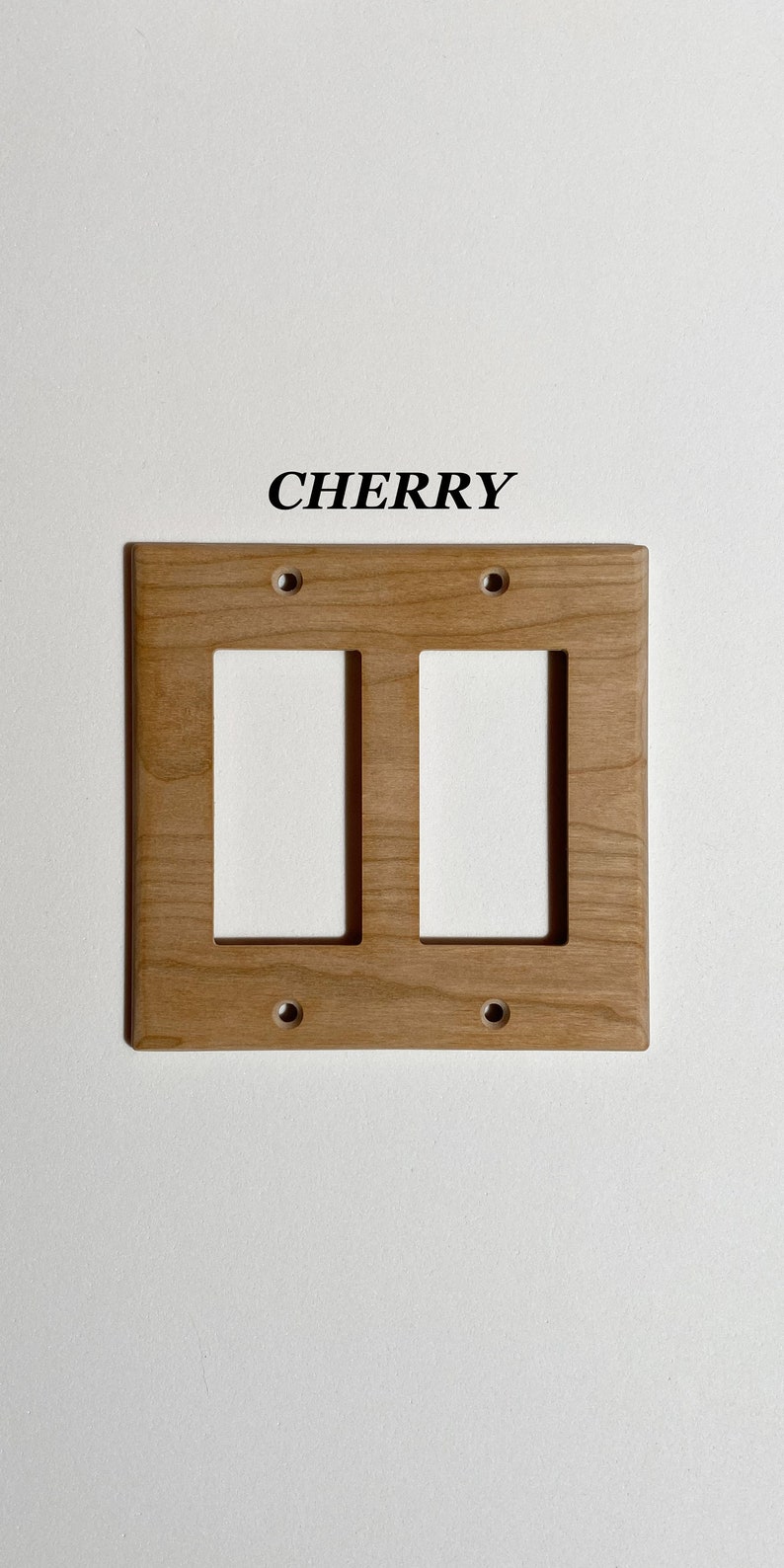Wood Light Switch Cover Plate/Double Rocker (GFCI) image 2