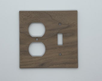 Wood Double Duplex + Toggle Switch Cover Plate