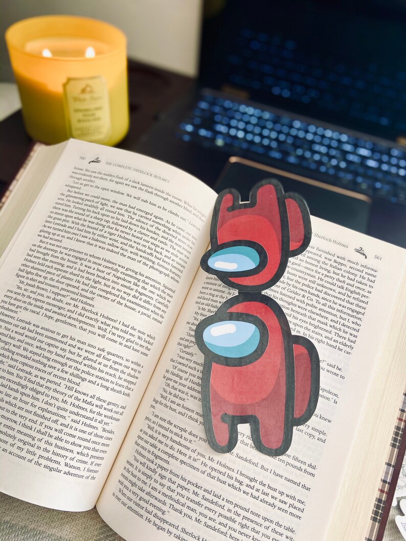 Among us bookmark/video games/valentines day / Etsy