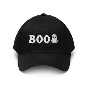 BOO Hipster Ghost Halloween Cap, Ghost Cap Dad Cap, Halloween Costumes Embroidered Hat