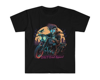Skeleton Riding Motorcycle Retro T-Shirt, Retro Style Shirt, Shirt for Bikers, Motorcycle Shirt,  Gift for Bikers, Halloween Tee