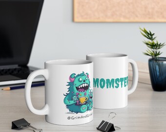 MOMster Coffee Mug, Monster Mom Mug, Goth Coffee Mug, Mother's Day Mug, Gift For Mother's Day, Girl Monster Coffee Mug, Monster Mommy Mug