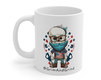 Merica Skeleton Coffee Mug, Merica Hipster Skeleton Coffee Cup, Skeleton July 4th, Fourth of July Mug, Merica, Merica Cup, Murica Coffee Mug