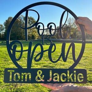 Personalized Pool Metal Sign, Swimming Pool Sign, Poolside Metal Sign, Backyard Pool Sign, Backyard Sign Personalized, Metal Yard Decor