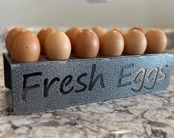 Egg Holder, Metal Egg Holder for Counter, Farm Egg Holder, Kitchen Counter Organizer, Kitchen Storage for Counter, Egg Tray, Homestead Gift