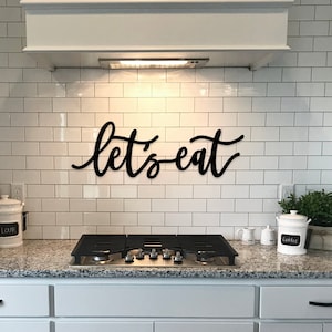 Let's Eat Metal Sign, Let's Eat Words, Eat Sign, Kitchen Decor, Kitchen Decor, Pantry Sign, Dining Room Sign, Metal Sign, Metal Words