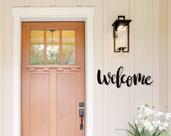 Welcome Metal Sign, Front Door Sign, Porch Sign, Welcome Porch Sign, Metal Wall Art, Entryway Wall Decor, Foyer Decor, Metal Sign