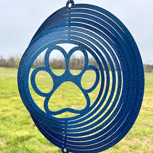 Paw Print Metal Wind Spinner, Paw Print Wind Spinner, Metal Wind Spinner, Wind Spinner, Outdoor Decor, Yard Art, Metal Yard Art, Outdoor Art