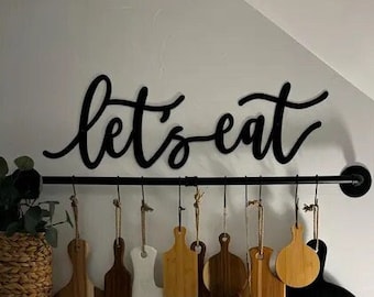 Let's Eat Metal Sign, Let's Eat Words, Eat Sign, Kitchen Decor, Kitchen Decor, Pantry Sign, Dining Room Sign, Metal Sign, Metal Words, Gift