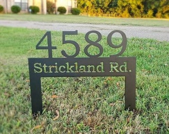 Address Metal Sign, Address Yard Stake, House Number Sign, Custom Address Sign, Street Address Sign, Housewarming Gift, Gifts for Couples