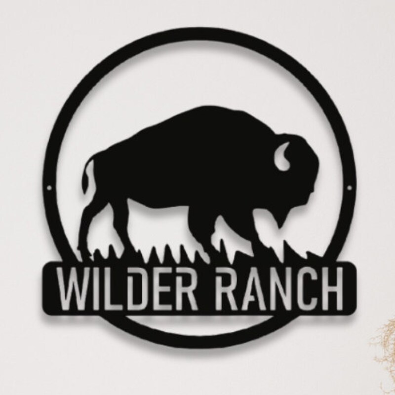 Metal Bison Sign - Etsy