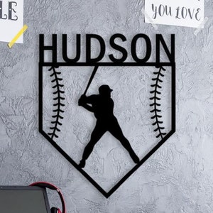 Personalized Baseball Metal Sign: Sport Theme Room Decor