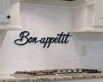 Bon Appetit Metal Sign, Eat Sign, Kitchen Decor, Kitchen Decor, Pantry Sign, Dining Room Sign, Metal Sign, Metal Words, Housewarming Gift