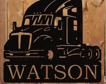 Custom Trucker Metal Sign: Personalized Big Rig, 18-Wheeler
