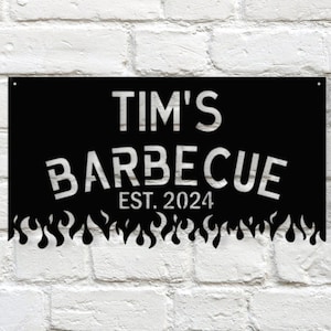 Custom BBQ Grill Sign, Grill Wall Art, Metal Backyard Sign, Patio Wall Art, Outdoor Kitchen Decor, Grill Lover Gift, Gifts for Him, Dad