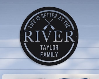 River Metal Sign, Personalized River House Decor, Custom River Sign, Metal Sign, Cabin Decor, Outdoor Metal Sign, River, Cabin Sign, Gifts
