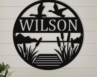 Custom Lake Metal Sign, Family Lake House, Nautical Decor, Lake House Decor, Lake Gifts, Custom Cabin Sign, Last Name Wall Art