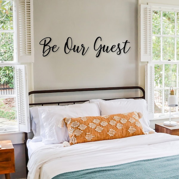 Be Our Guest Metal Wall Decor, Be Our Guest Sign, Entryway Decor, Guest Bedroom Sign, Guest Sign, Wedding Decor, Metal Words, Metal Sign