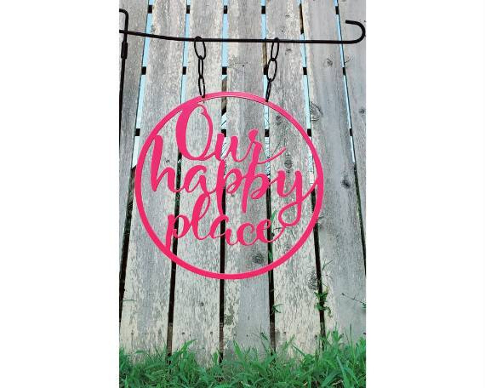 Our Happy Place Metal Garden Flag Our Happy Place Happy Etsy