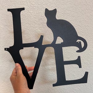 Metal Cat Sign, Love Cat Wall Art, Cat Decor, Pet sign, Cat sign, Cat Wall Hanging, Pet Decor, Metal Sign, Cat Lover Gift, Cat Mom Gift