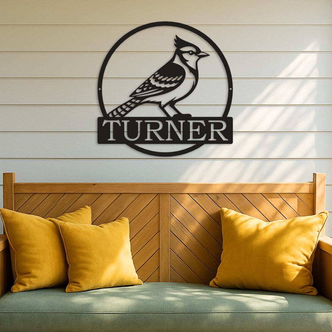 Personalized Bird Metal Sign, Bird Wall Art, Custom Last Name Sign ...
