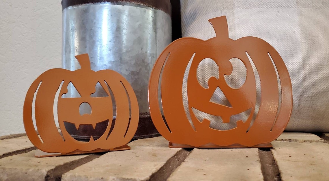 Metal Jack O' Lanterns Table Decor Pumpkin Decor Fall Etsy
