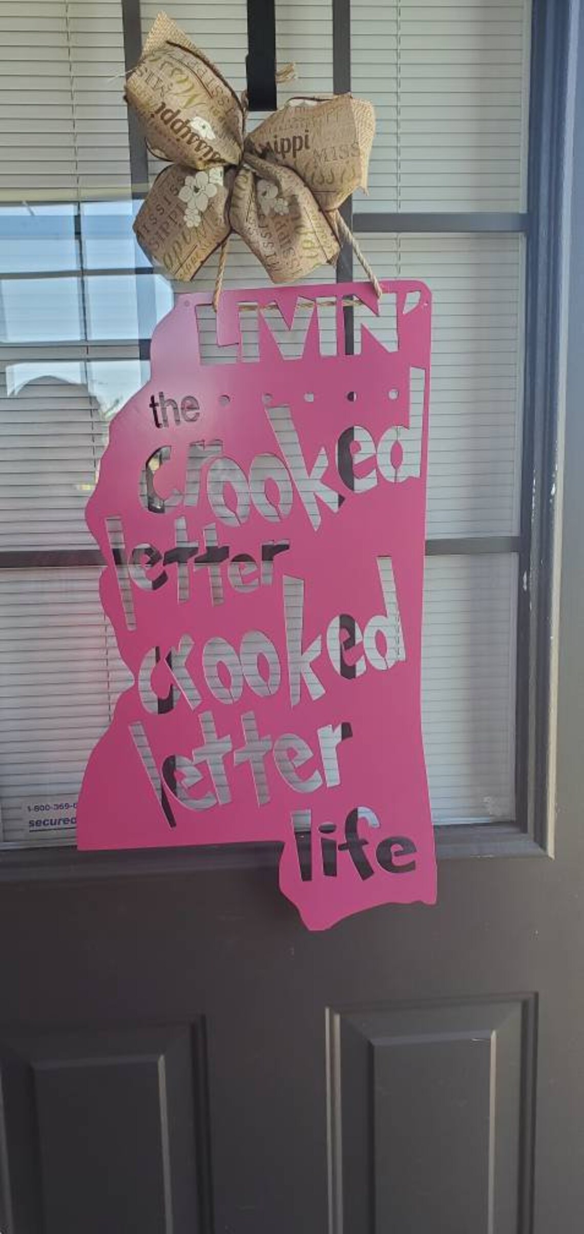 Livin The Crooked Letter Crooked Letter Life Metal Door Etsy