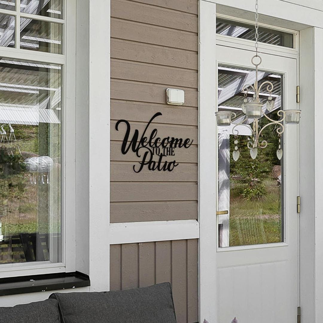 Welcome to the Patio Metal Sign: Backyard Porch Decor - Etsy