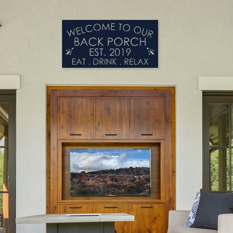 Back Porch Metal Sign, Custom Metal Sign Outdoors, Porch Sign, Welcome ...