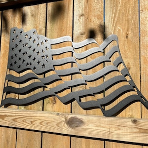 American Flag Metal Sign, Patriotic Decor, Flag Wall Art, Military Metal Sign, USA Wall Art, American Flag Gift, Garage Sign