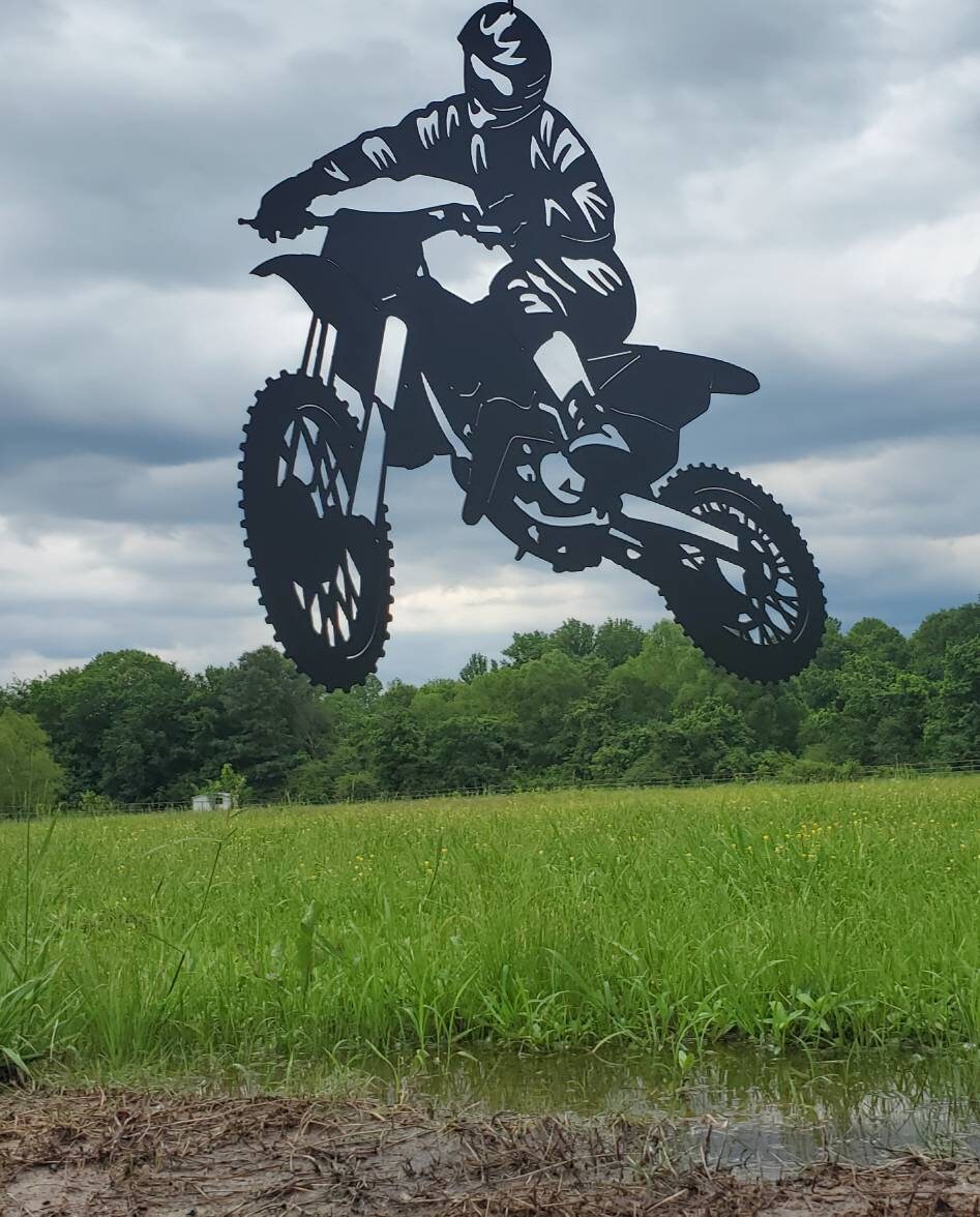 Dirt Bike Metal Sign: Motocross Rider Garage Decor - Etsy