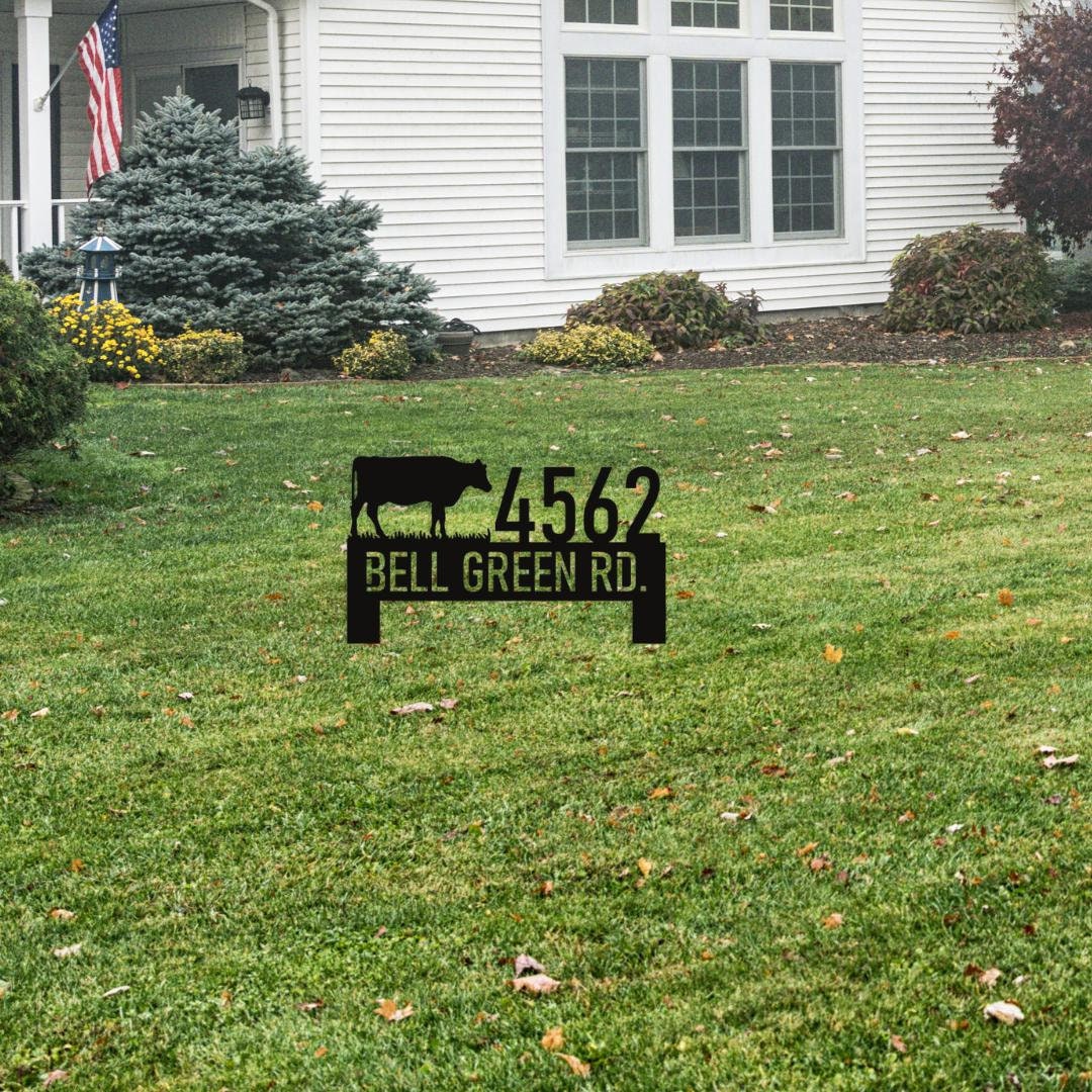 Address Lawn Metal Sign, Address Sign With Street Name, House Number ...