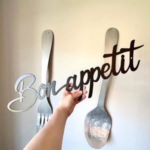 French Country Wall Art, Bon Appetit Wall Art Metal, Kitchen Art, Vintage Kitchen Sign, Kitchen Quote Sign, Rustic Kitchen Decor, Chef Gift